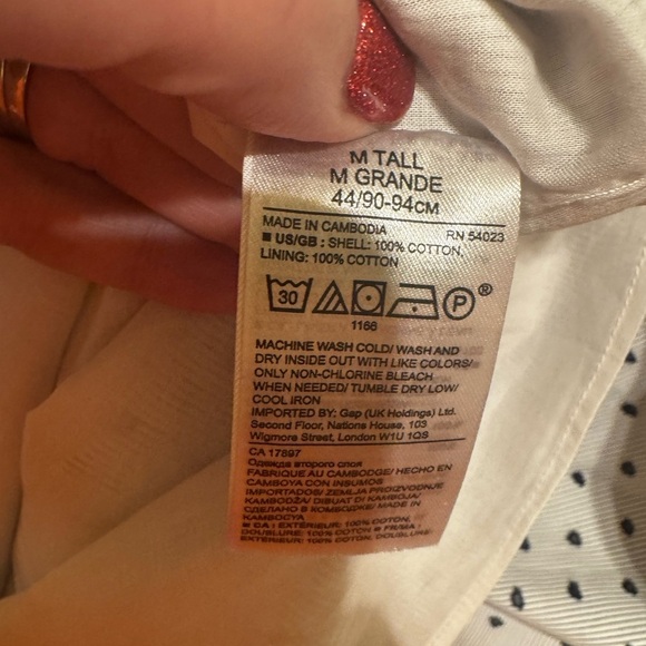 Banana Republic Swiss Dot Off Shoulder Dress Navy Blue Dots Belt Sz M Tall - Picture 14 of 15